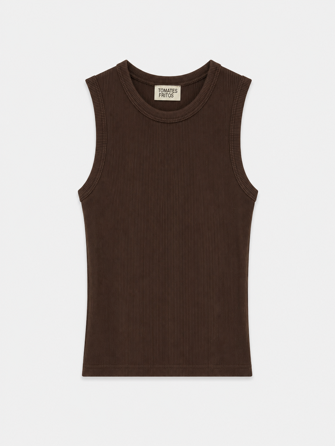 Camiseta Imperio Marrón — Micro Canalé Elástico Escote Imperio