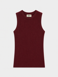 Camiseta Imperio Burgundy — Micro Canalé Elástico Escote Imperio