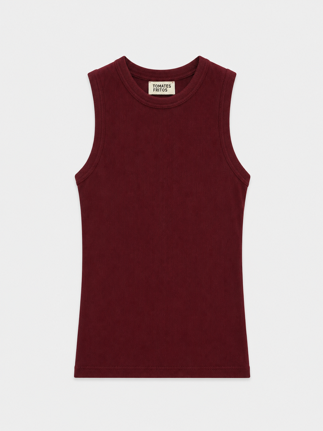 Camiseta Imperio Burgundy — Micro Canalé Elástico Escote Imperio