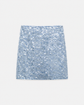 Falda Mini Paillettes Azul — Lentejuelas con Cintura Elástica