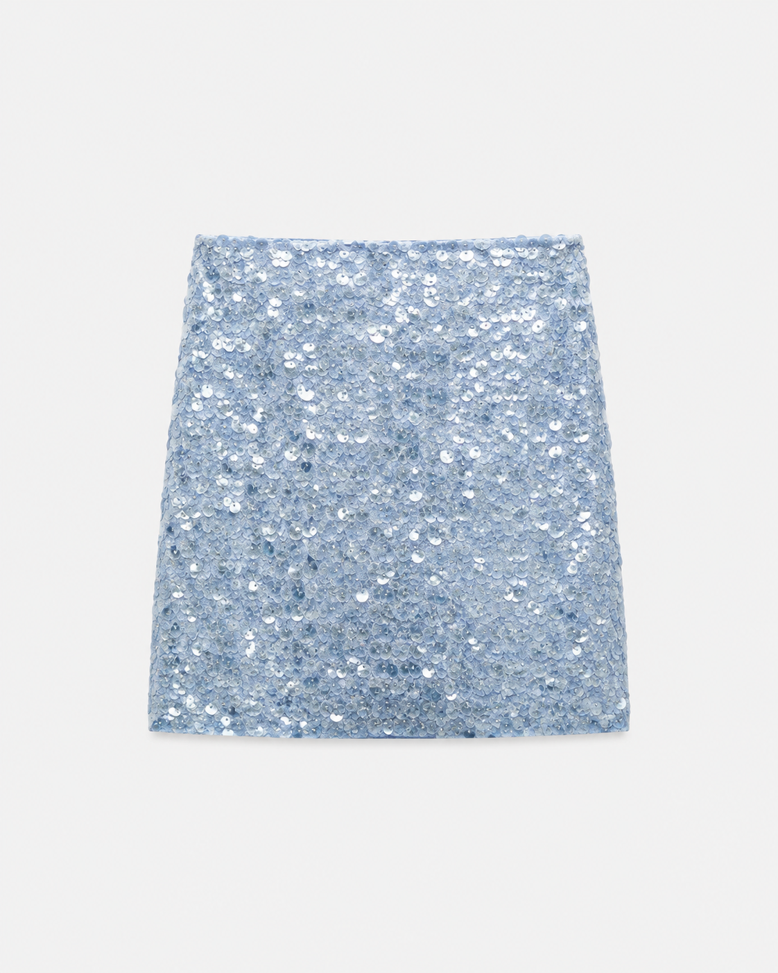 Falda Mini Paillettes Azul — Lentejuelas con Cintura Elástica