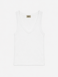 Camiseta Canalé Pico Cruda — Ajustada Elástica Manga Sisa