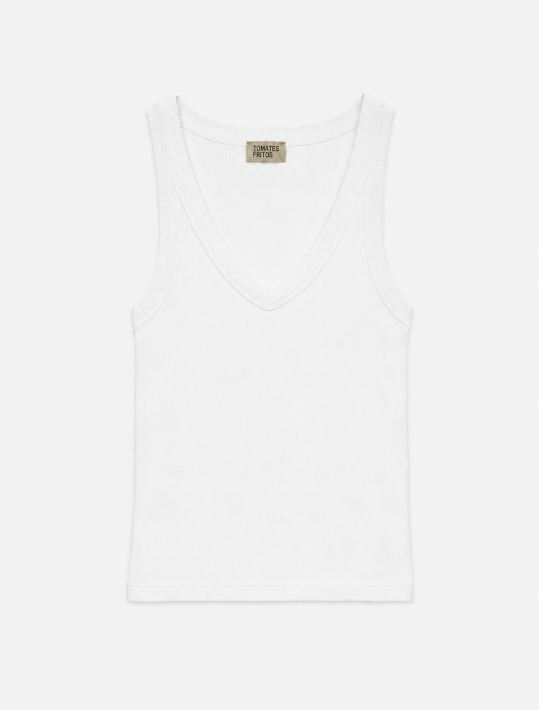 Camiseta Canalé Pico Cruda — Ajustada Elástica Manga Sisa