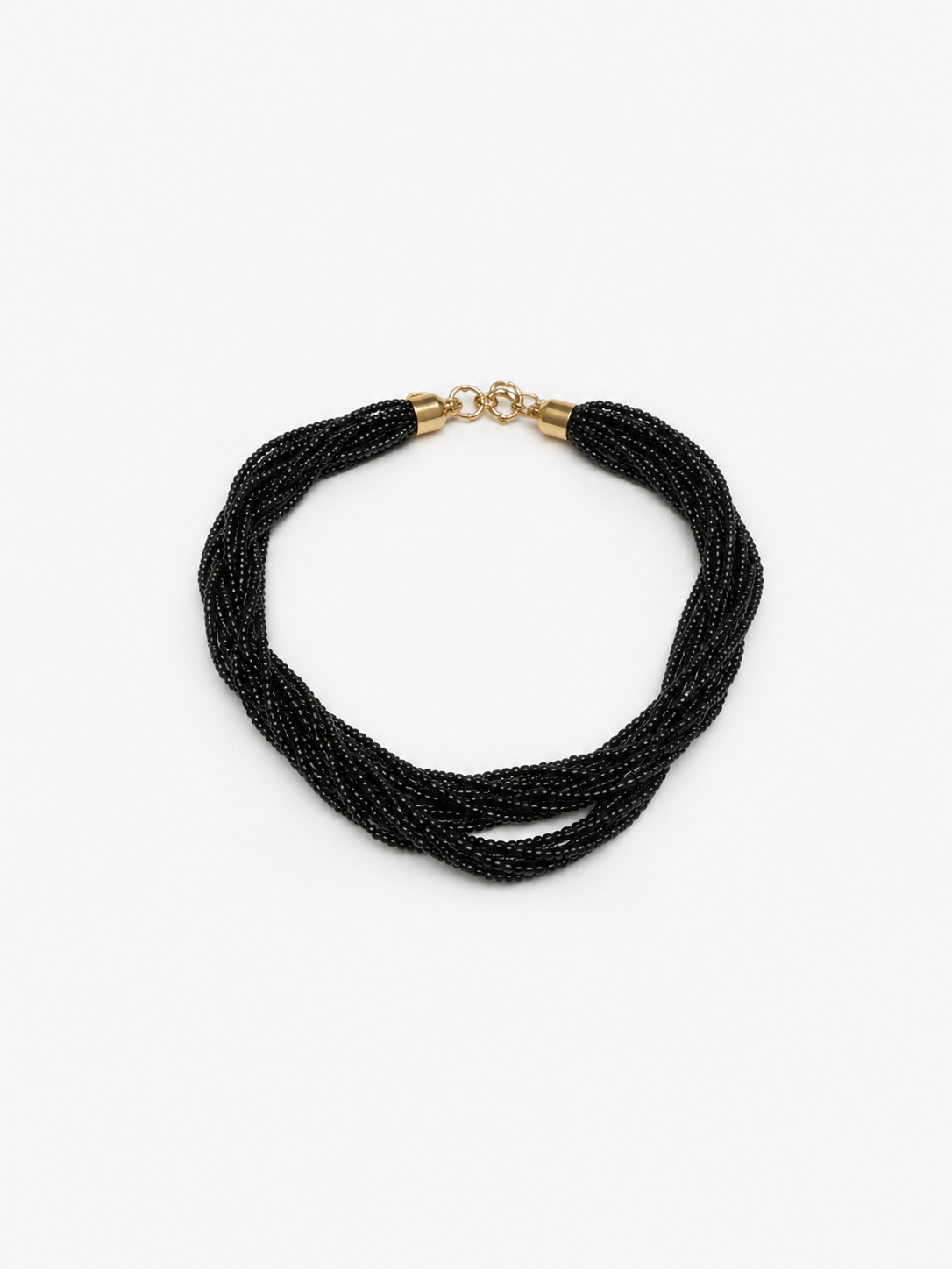 Choker Agatha Negro — Collar Ajustado de Red con Cierre Mosquetón