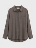 Camisa Forte Kaki — Oversize Cuello Italiano Manga Larga | Tomates Fritos
