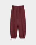 Pantalón Globo Burgundy — Ancho con Bajos Ajustables, Pinzas y Goma