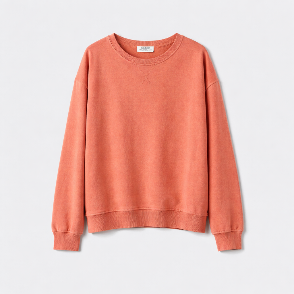Sudadera Básica Naranja — Algodón Felpa Cuello Redondo | Tomates Fritos