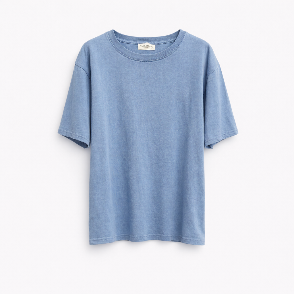 Camiseta Básica Celeste — Algodón 100% Cuello Redondo | Tomates Fritos