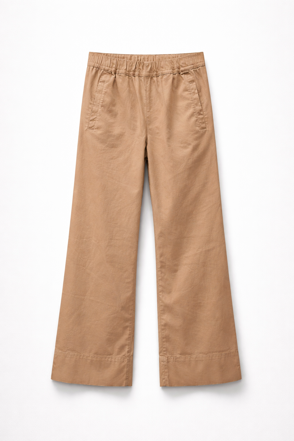 Stella Pantalón Camel — Chino Cropped Cintura Elástica Bolsillos Oblicuos | Ps Don't Forget Me