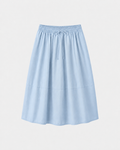 Falda de Vuelo Azul Celeste — Midi 100% Algodón con Cintura Elástica