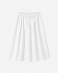 Falda de Vuelo Blanca — Midi 100% Algodón con Cintura Elástica