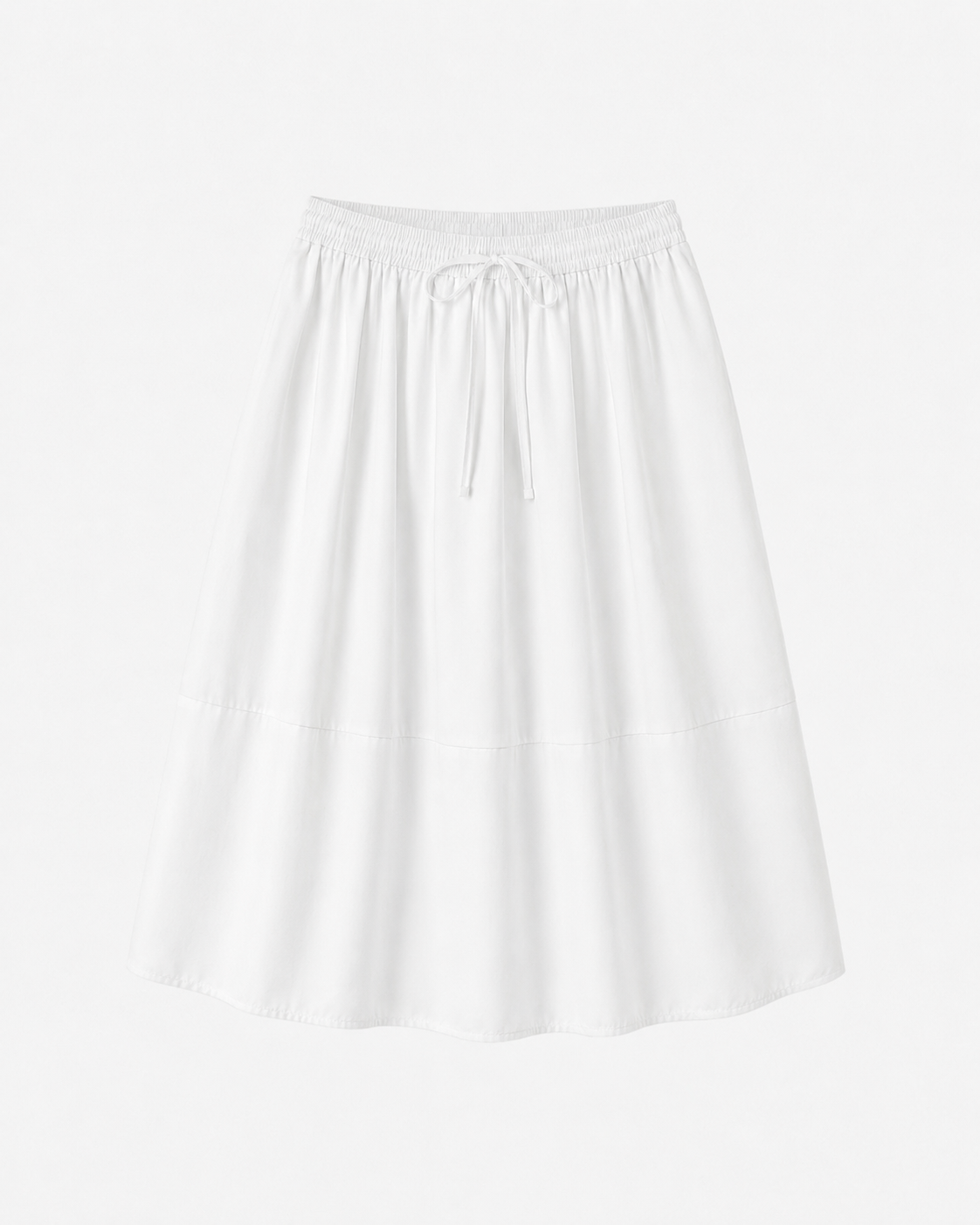 Falda de Vuelo Blanca — Midi 100% Algodón con Cintura Elástica