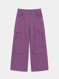 Pantalón Cargo Malva Oversize — Tejido Técnico Bolsillos Plastrón | Tomates Fritos