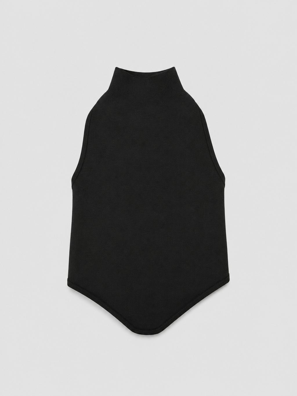 Top Halter Negro Cropped — Tejido Elástico Espalda Descubierta Botón | Tomates Fritos