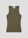 Camiseta Imperio Kaki— Micro Canalé Elástico Escote Imperio