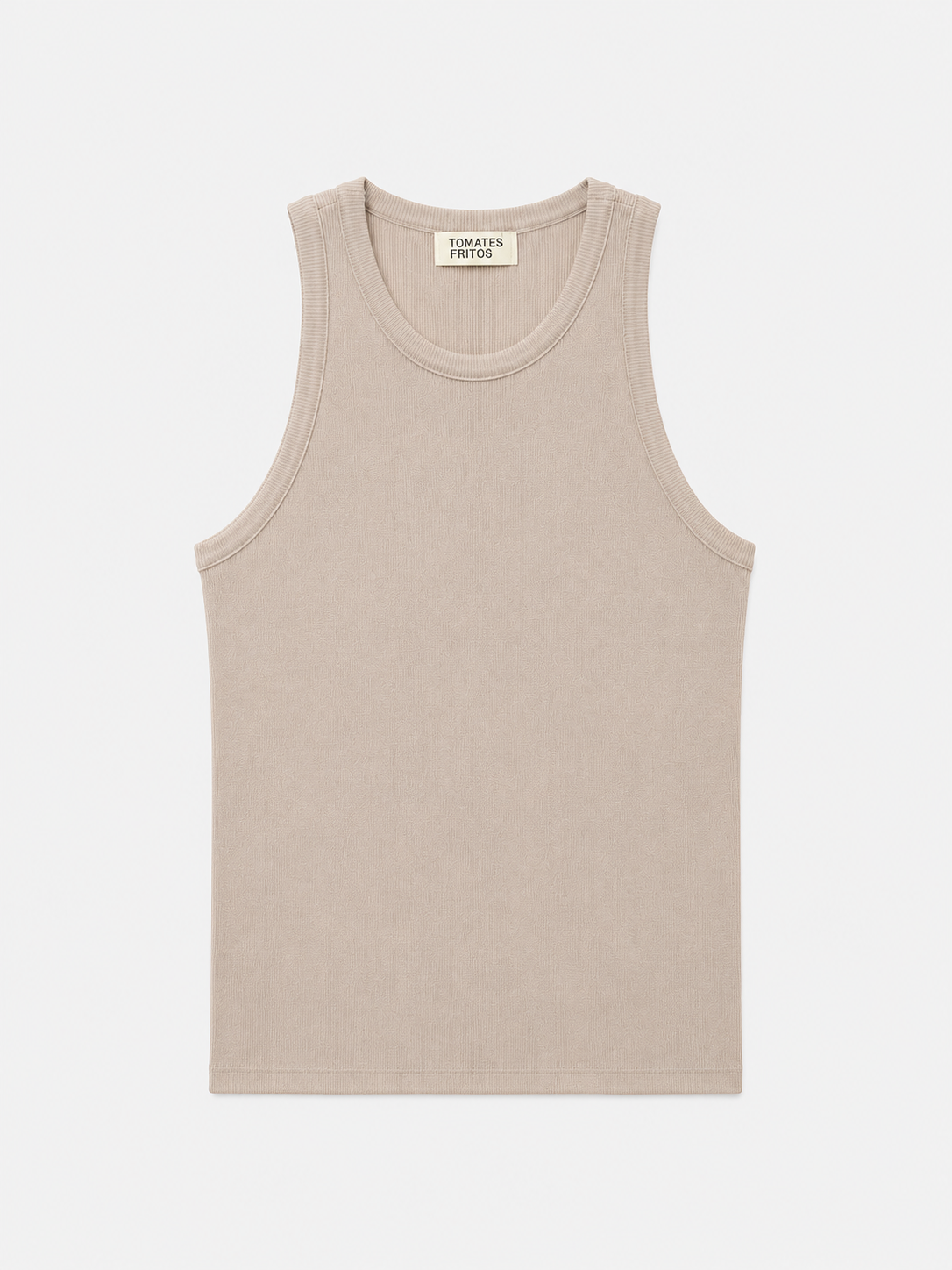 Camiseta Imperio Beige — Micro Canalé Elástico Escote Imperio
