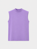 Camiseta Attico Lila — Algodón Elástico Hombreras Estructuradas Manga Sisa | Tomates Fritos