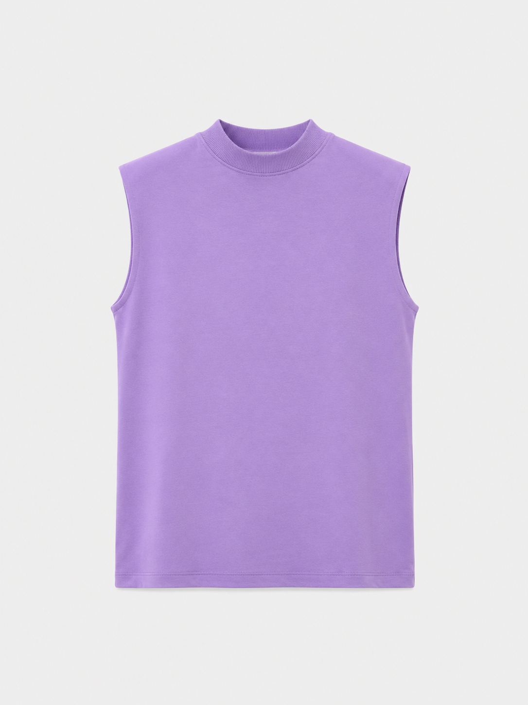 Camiseta Attico Lila — Algodón Elástico Hombreras Estructuradas Manga Sisa | Tomates Fritos