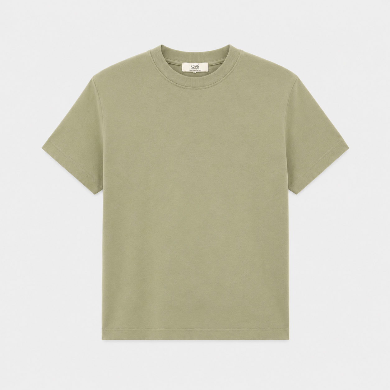 Camiseta Básica Agatha Kaki — Algodón Orgánico Cuello Redondo Manga Corta | Tomates Fritos