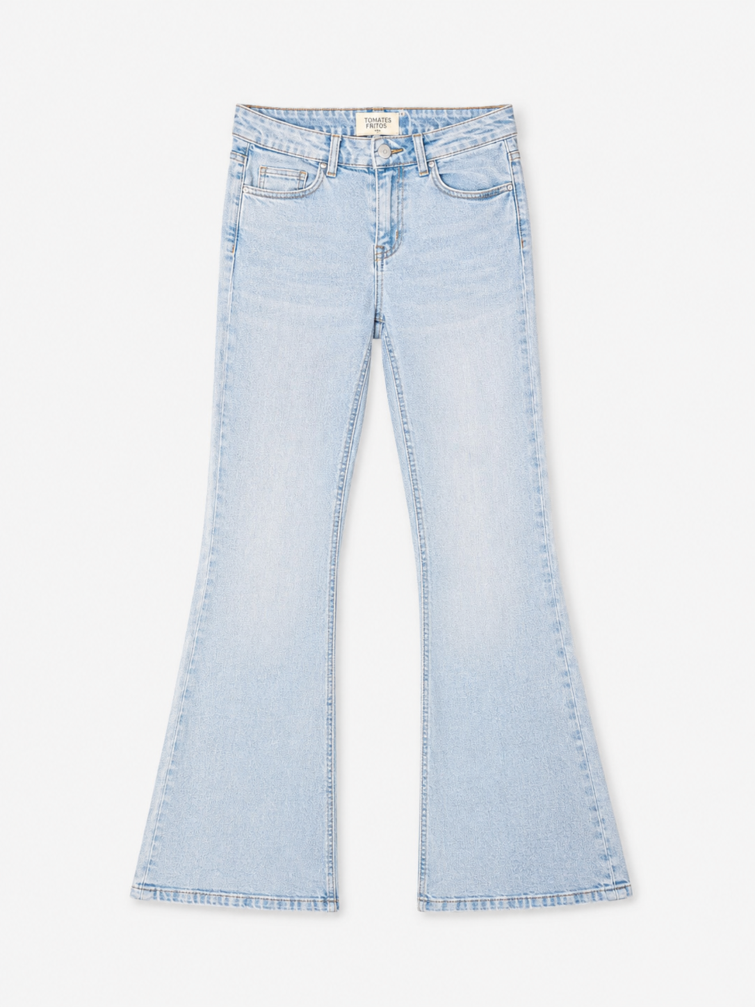 Jeans flared.