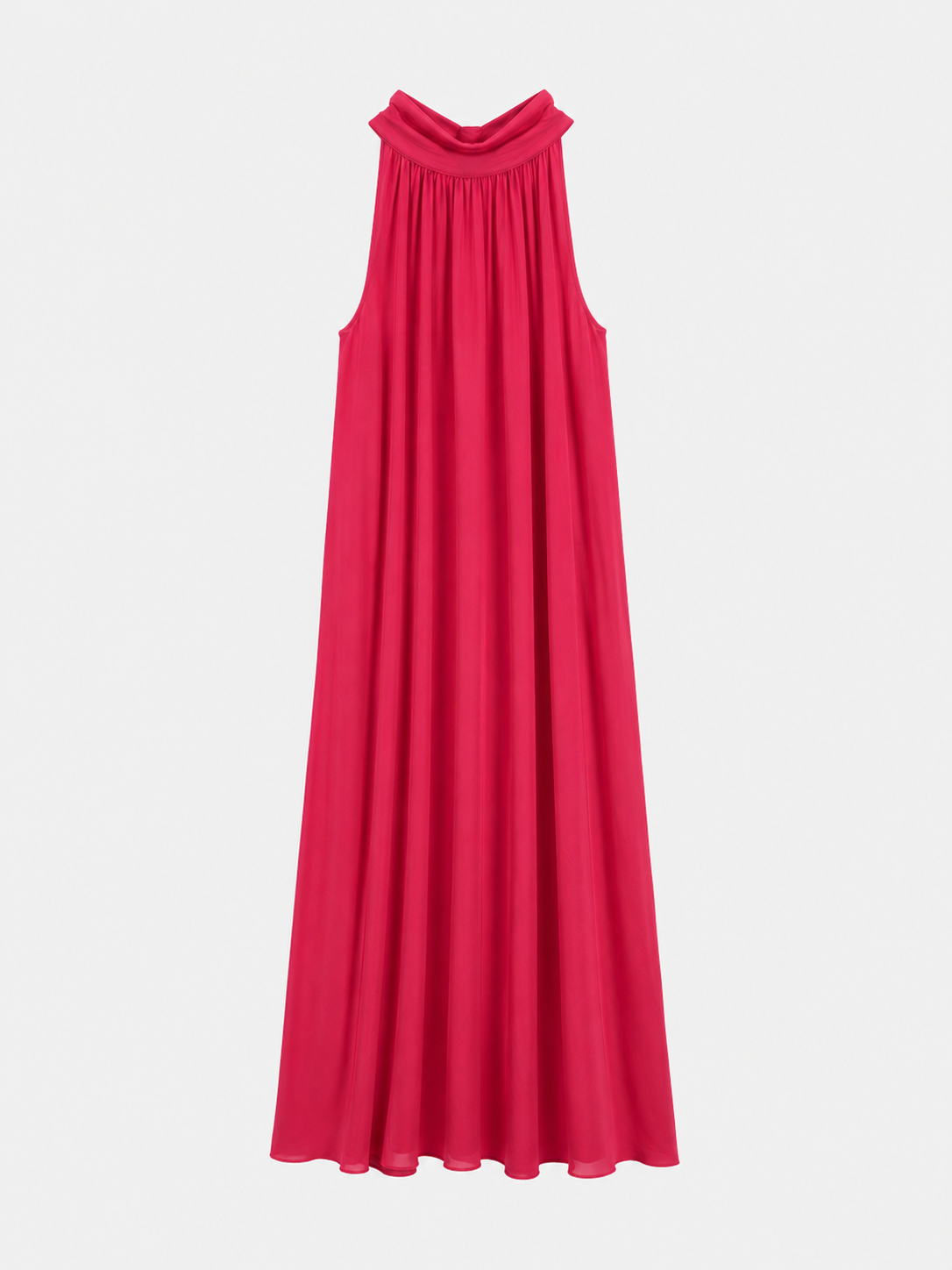 Vestido gasa halter fresa.