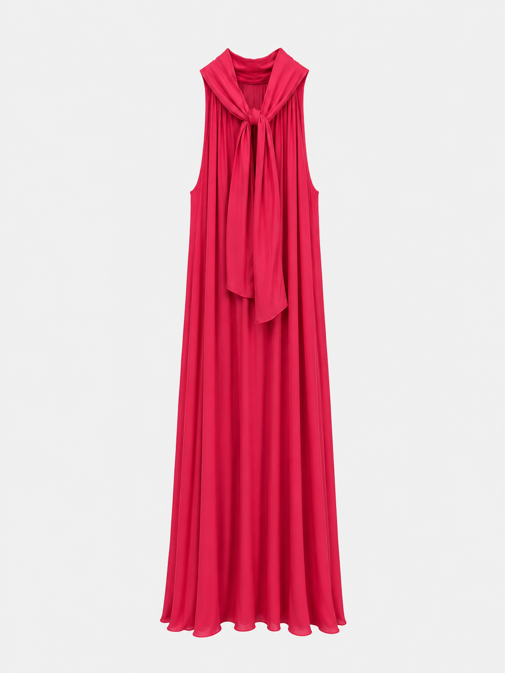 Vestido gasa halter fresa.