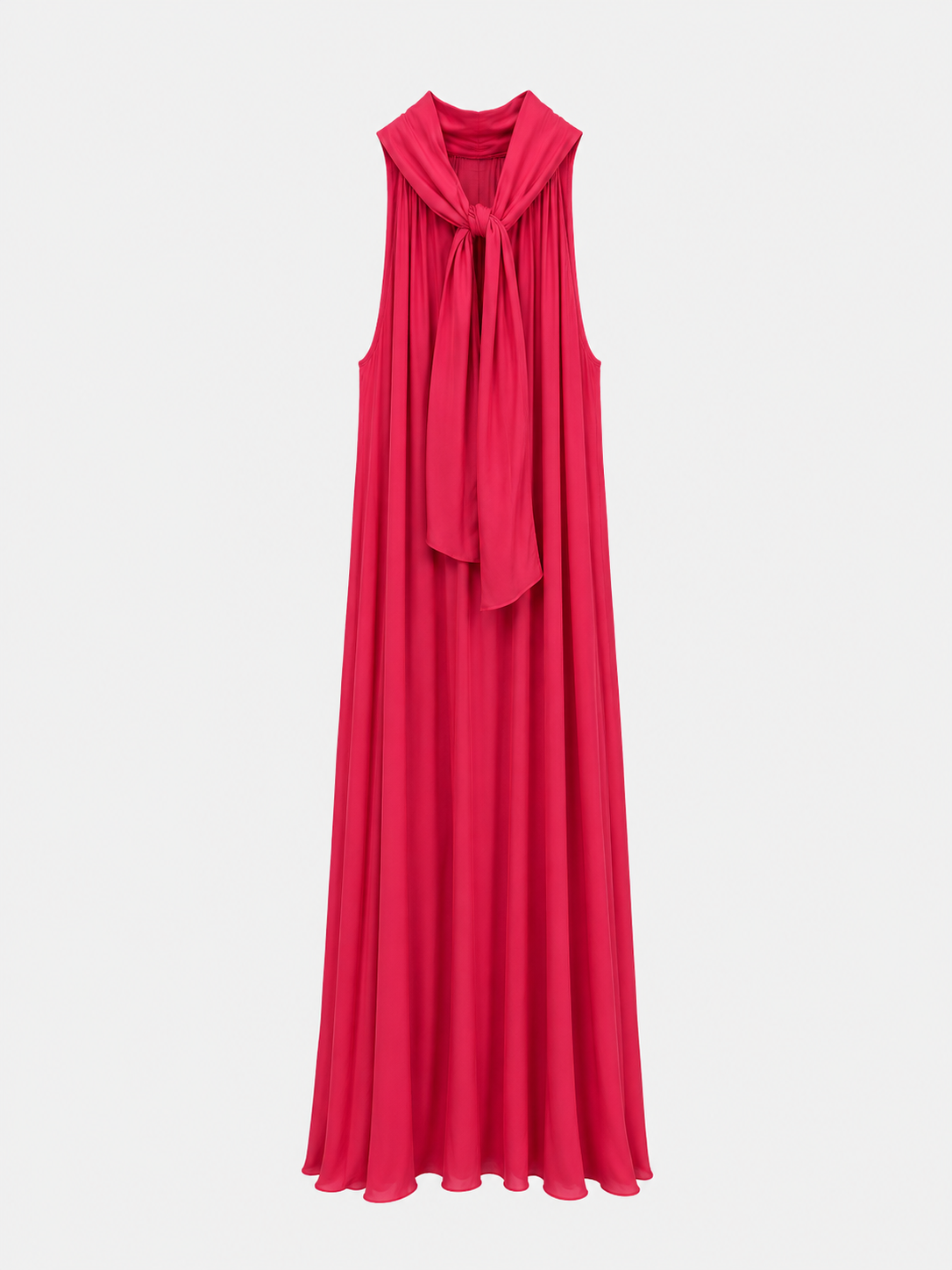 Vestido gasa halter fresa.
