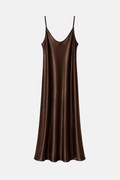 Vestido tirantes básico chocolate.