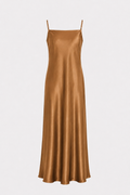 Vestido Mireya mostaza.