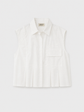 Camisa pliegues blanca.
