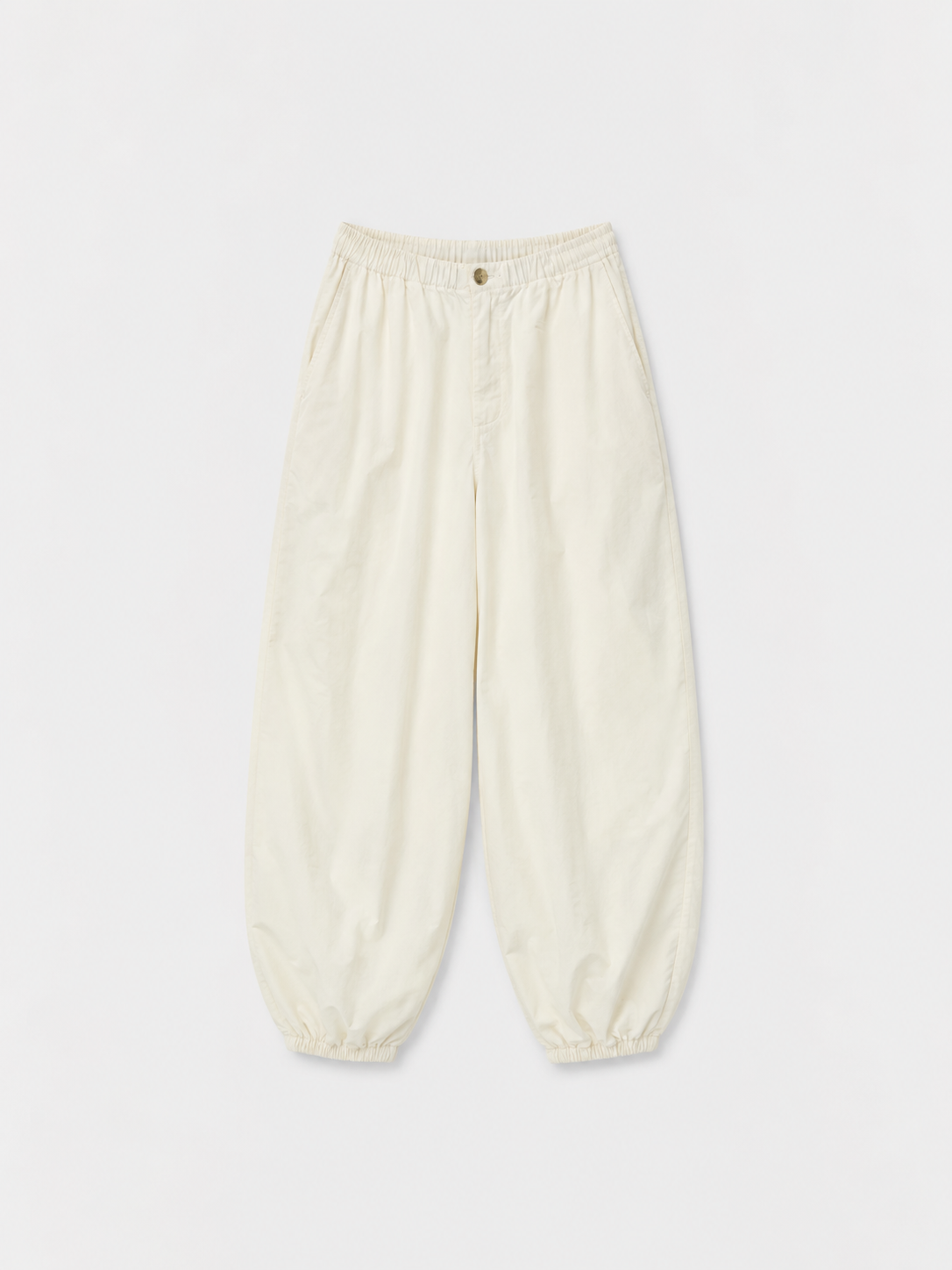 Pantalón bombacho sarga crudo.