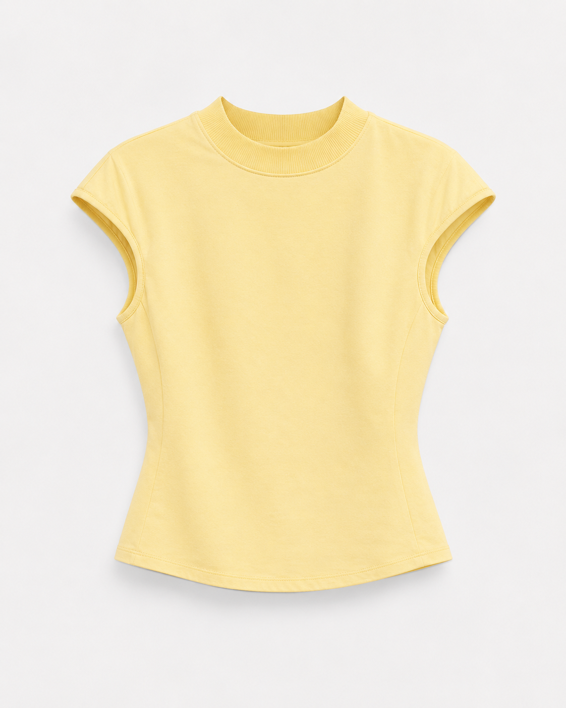 Camiseta Attico Amarilla — Algodón Elástico Hombreras Estructuradas Manga Sisa | Tomates Fritos