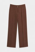 Pantalón Lino Chocolate — Corte Recto Clásico con Bolsillos