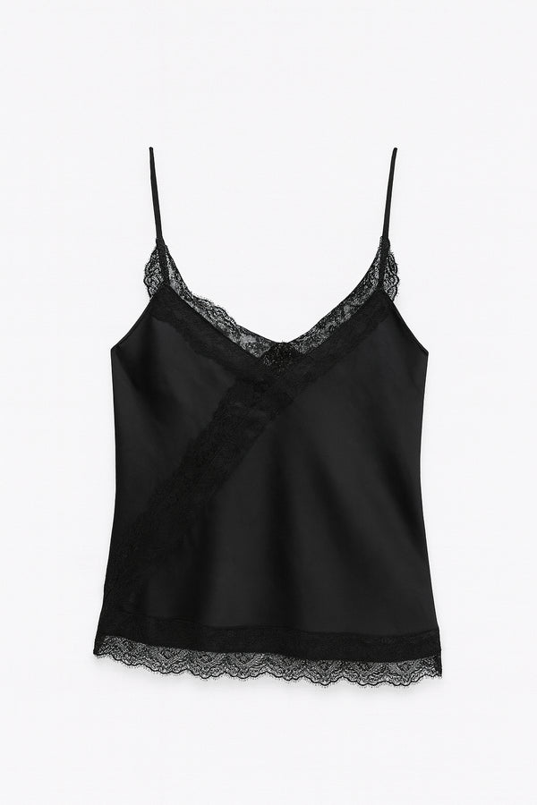 Top lencero negro