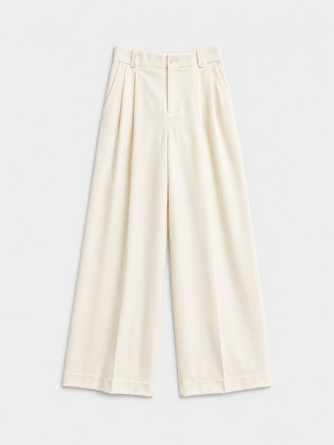 Pantalón Flared Blanco — Corte Acampanado Clásico con Trabillas