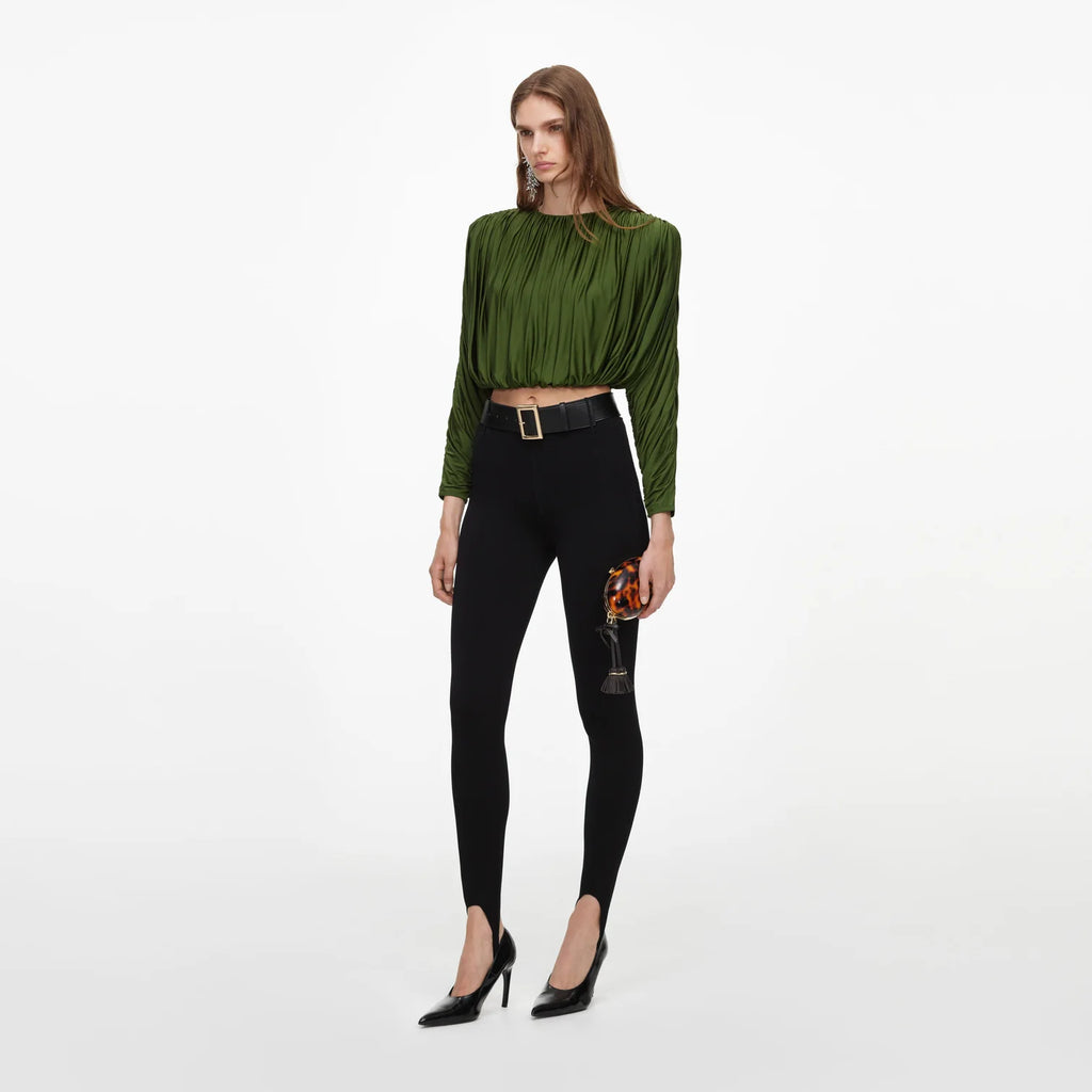Olive jersey top