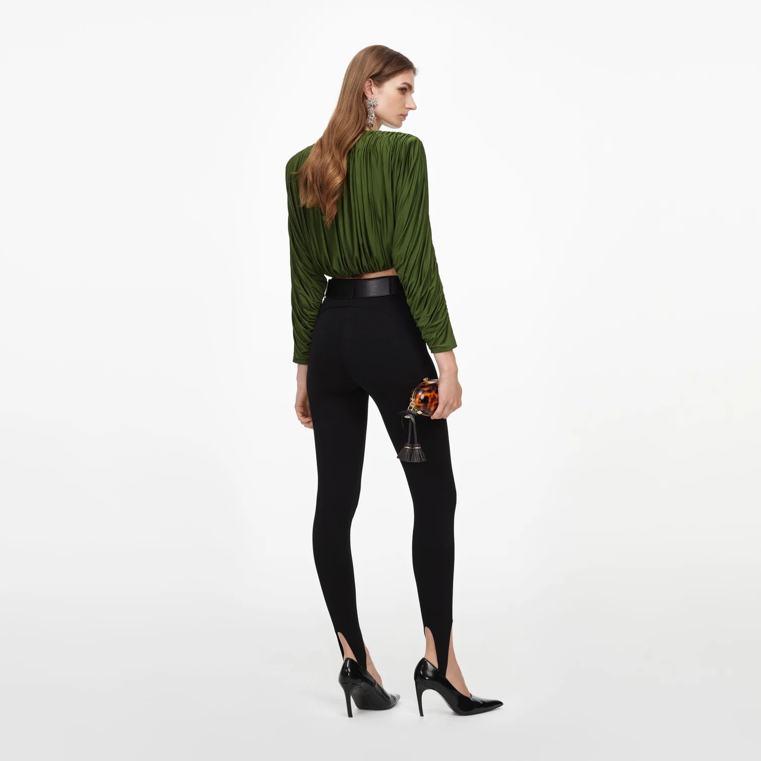 Olive jersey top