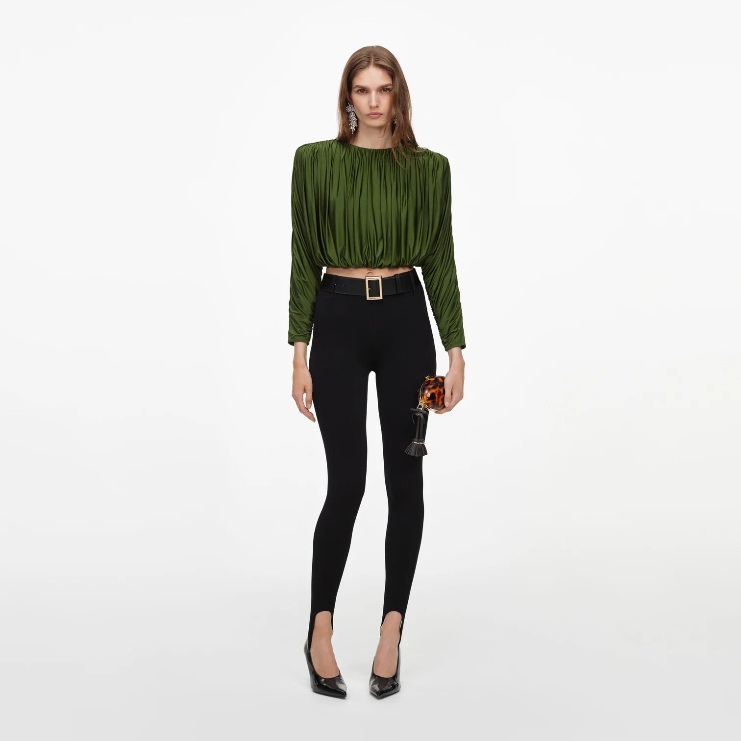 Olive jersey top