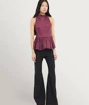 Dot Peplum Halterneck.
