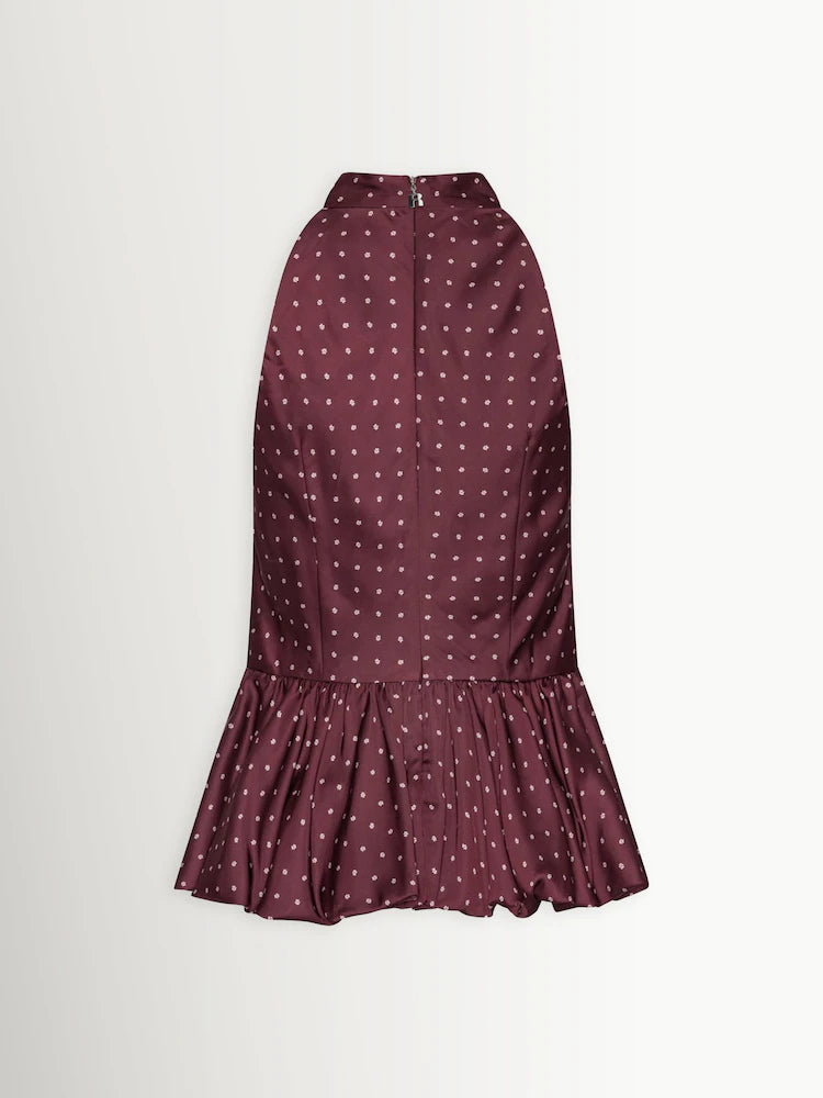 Dot Peplum Halterneck.