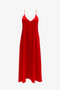 Vestido raso tirantes  rojo