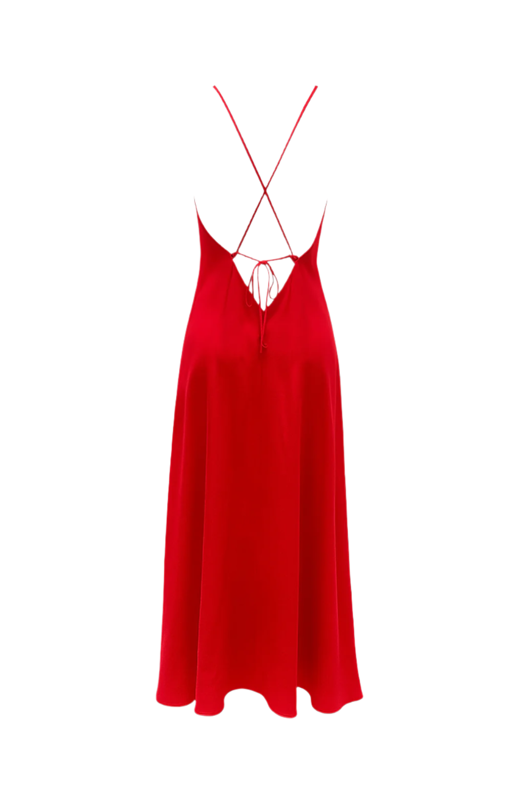 Vestido raso tirantes  rojo