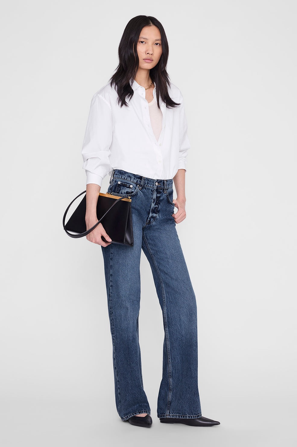 Hugh Jean Azul Denim — Tiro Medio y Corte Recto Anine Bing