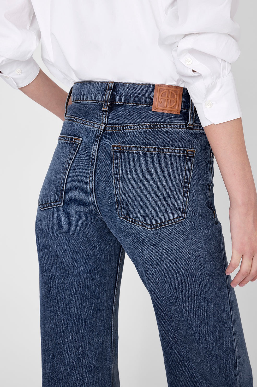 Hugh Jean Azul Denim — Tiro Medio y Corte Recto Anine Bing