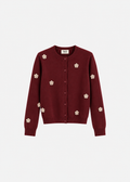 Cardigan strass burdeos.