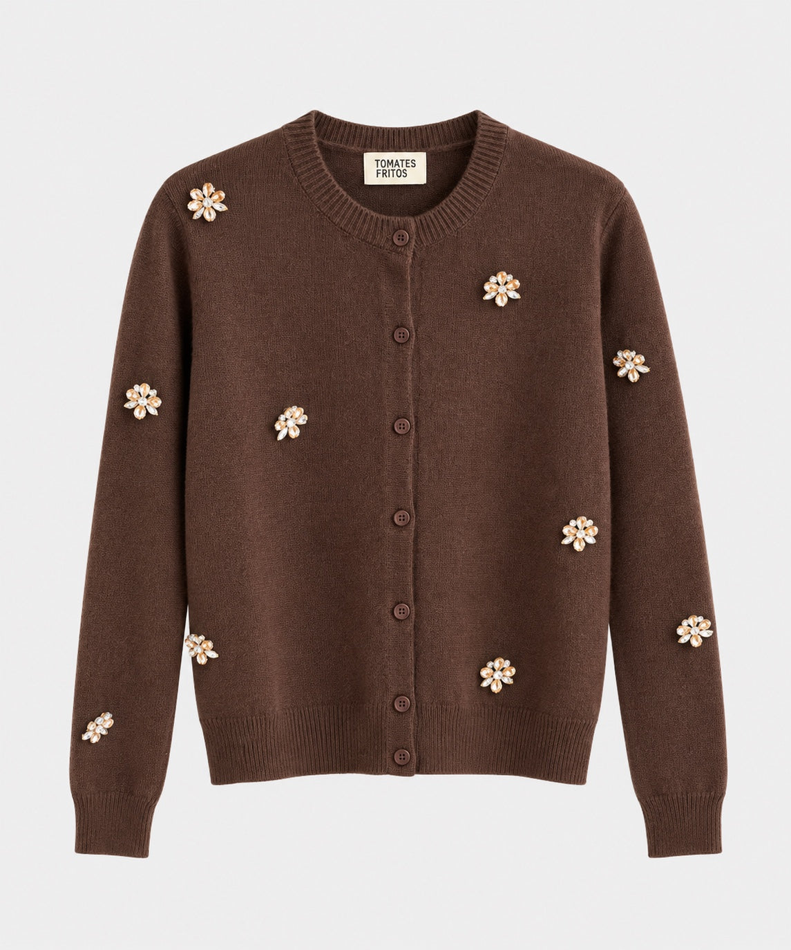 Cardigan strass chocolate.