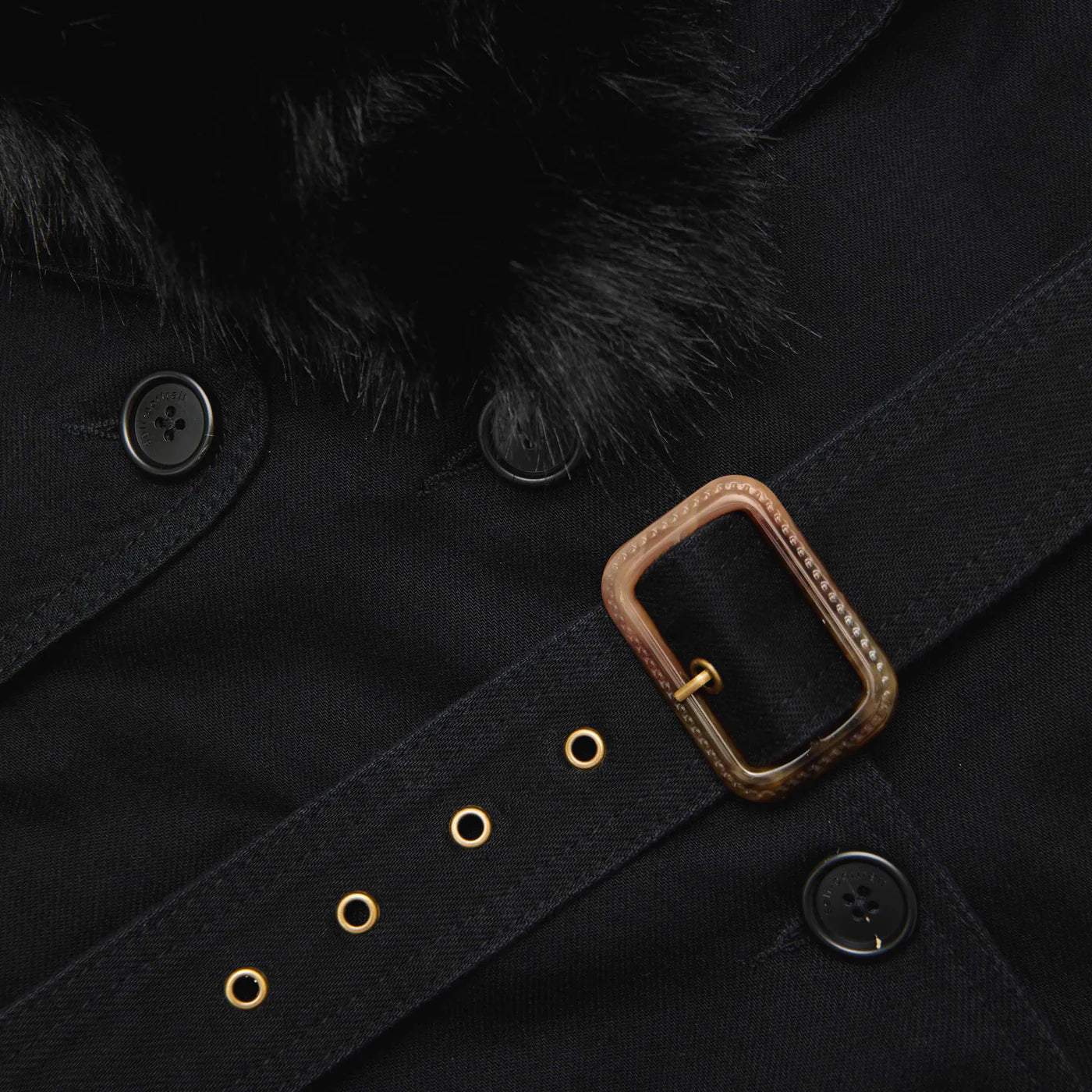 Black fur collar jacket