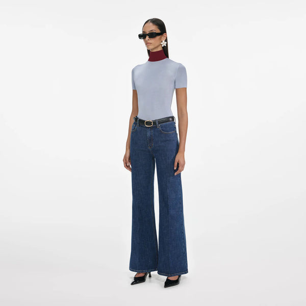 Blue flared jeans