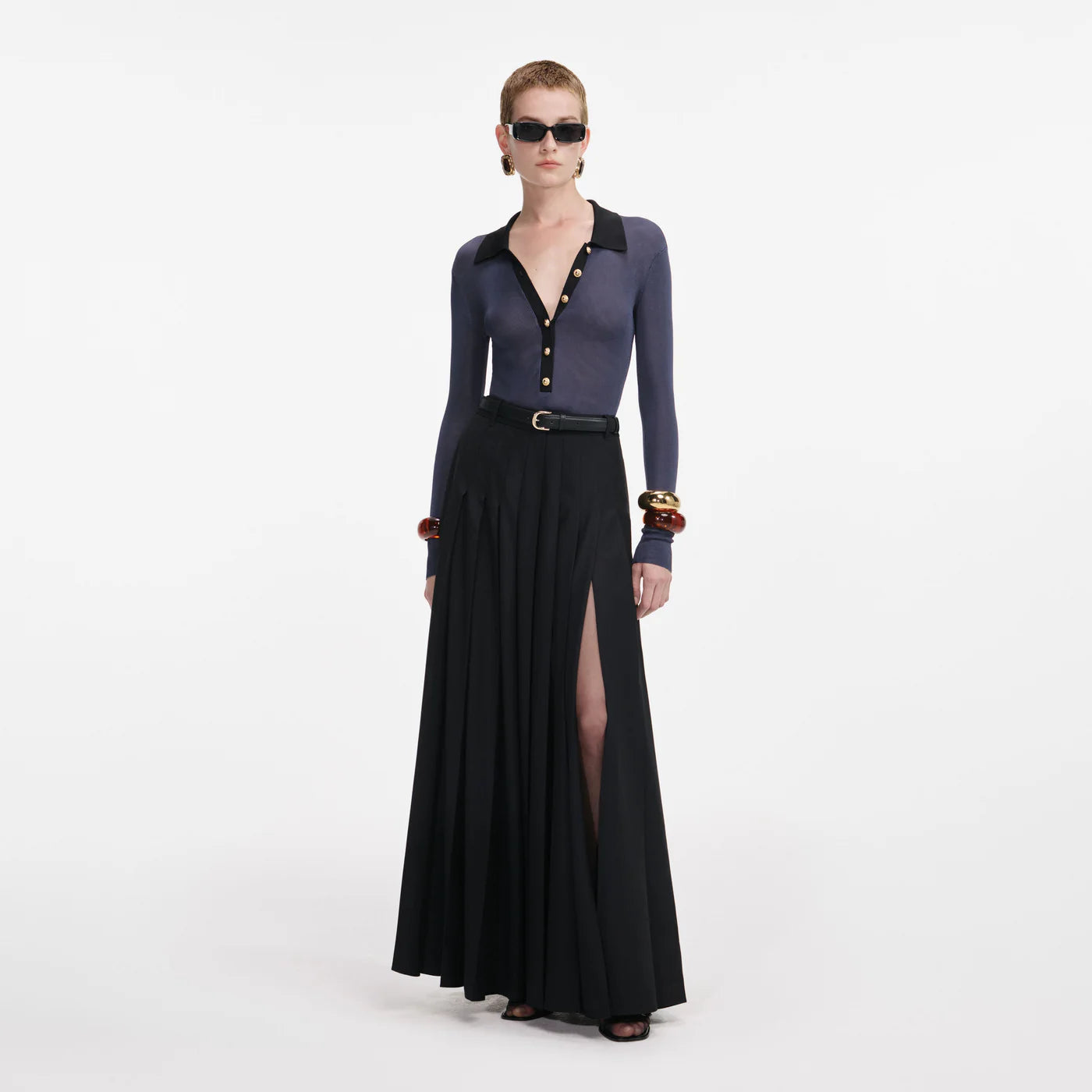 Navy Viscose Bodysuit