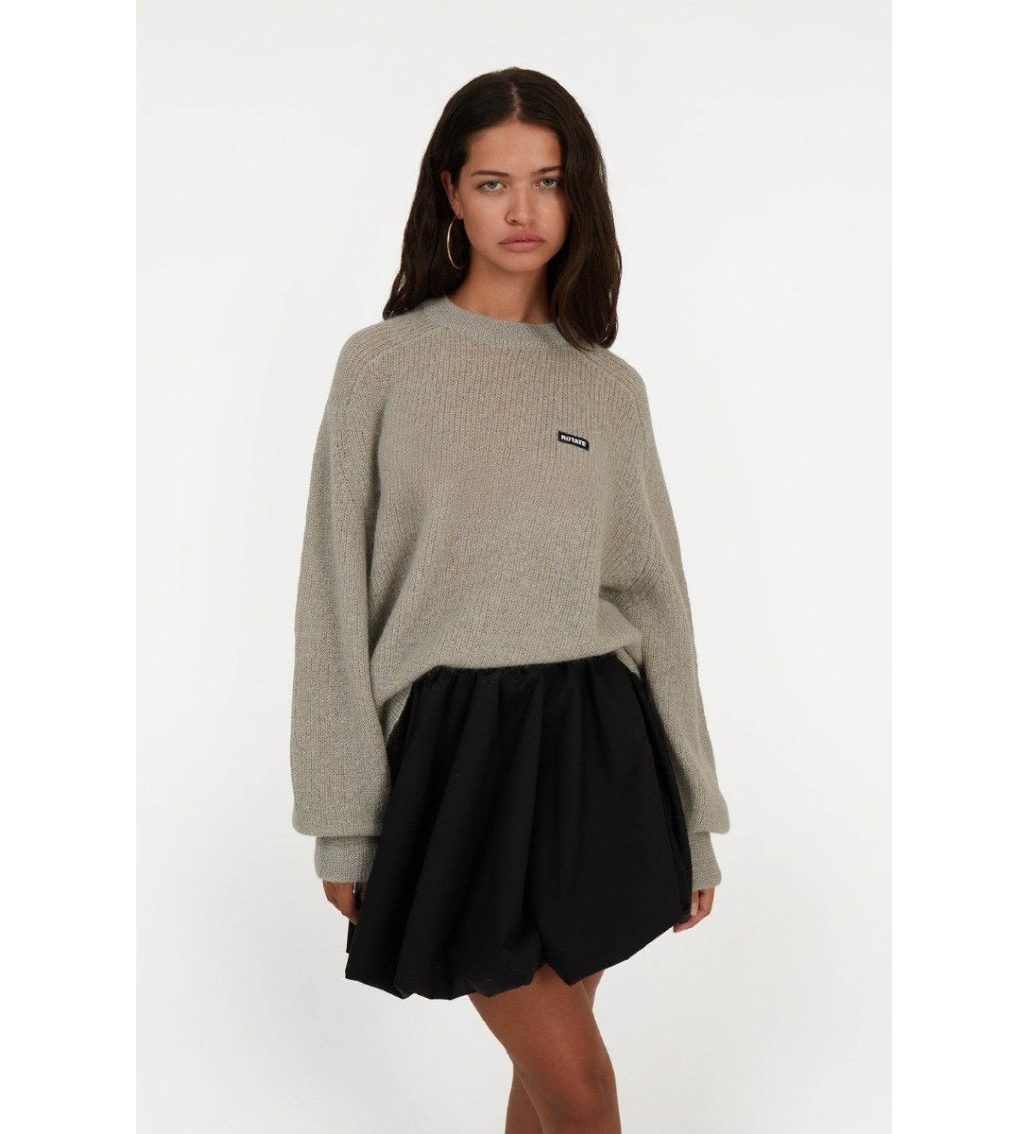 Light Knit logo sweater gris